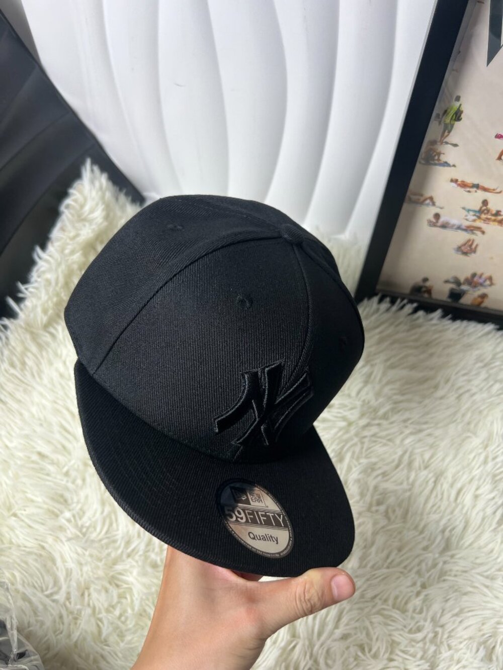 Embroidered Snapback Baseball Hat Black Cap Urban Style Adjustable Streetwear Ac - Picture 2 of 4